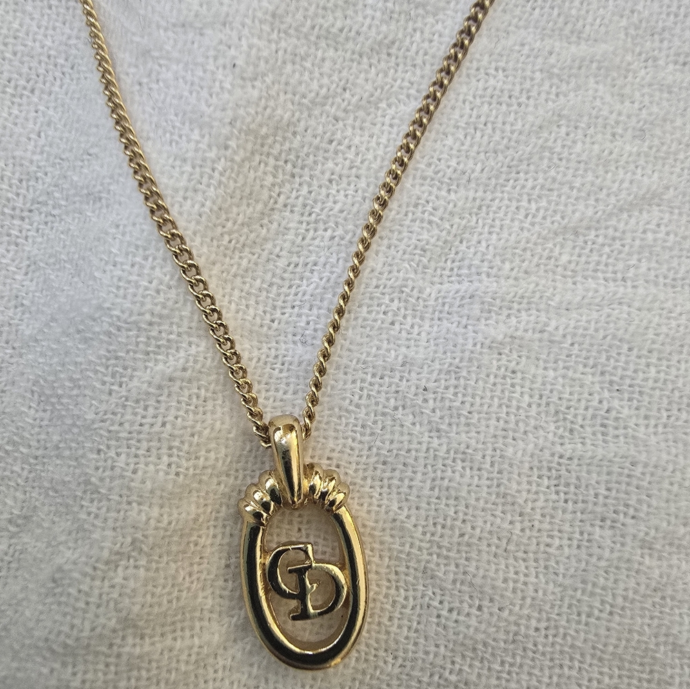 Christian Dior Vintage CD Pendant Necklace